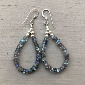 Labradorite Heishi Loop Earrings